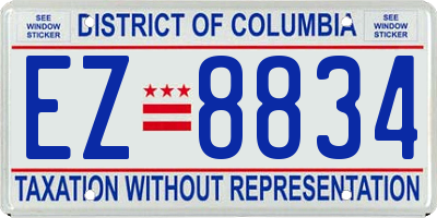 DC license plate EZ8834