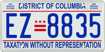 DC license plate EZ8835