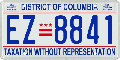 DC license plate EZ8841