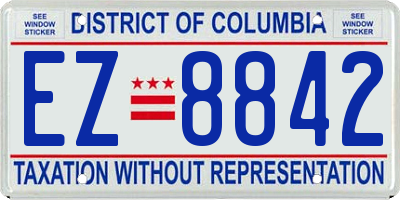 DC license plate EZ8842