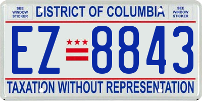 DC license plate EZ8843