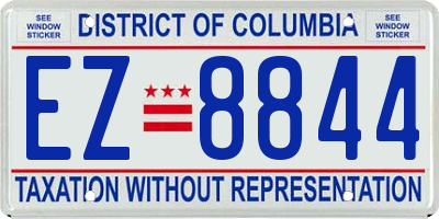 DC license plate EZ8844