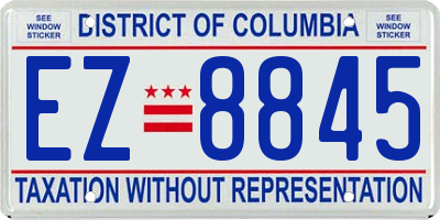 DC license plate EZ8845