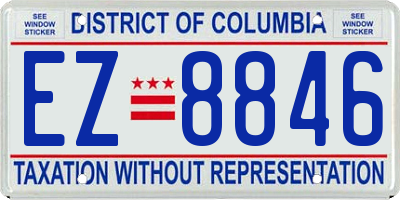 DC license plate EZ8846