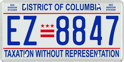 DC license plate EZ8847