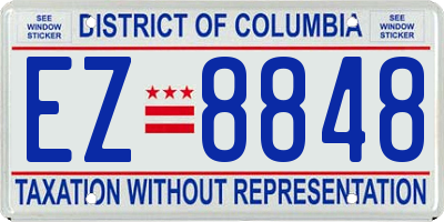 DC license plate EZ8848