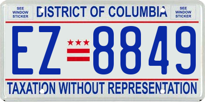 DC license plate EZ8849