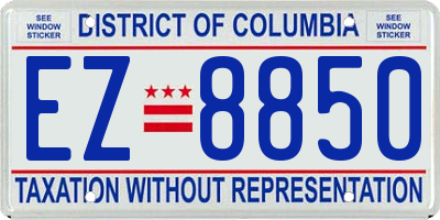 DC license plate EZ8850