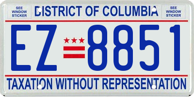 DC license plate EZ8851