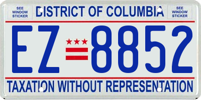 DC license plate EZ8852