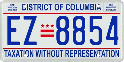 DC license plate EZ8854