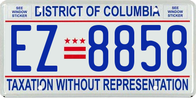 DC license plate EZ8858