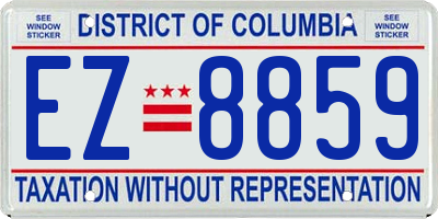 DC license plate EZ8859