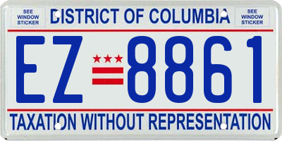 DC license plate EZ8861