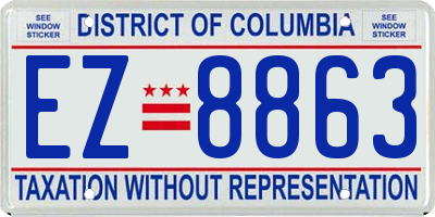 DC license plate EZ8863