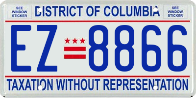 DC license plate EZ8866