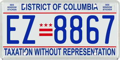 DC license plate EZ8867