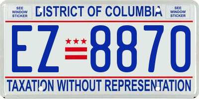 DC license plate EZ8870