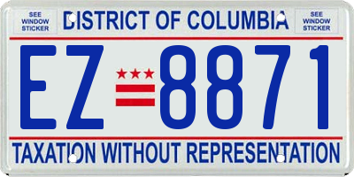 DC license plate EZ8871