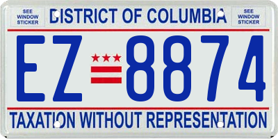 DC license plate EZ8874