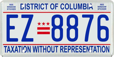 DC license plate EZ8876