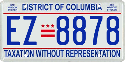 DC license plate EZ8878