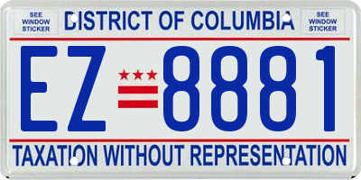 DC license plate EZ8881