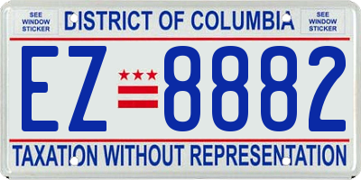 DC license plate EZ8882