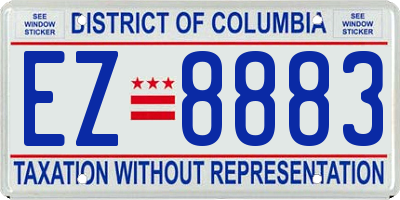 DC license plate EZ8883