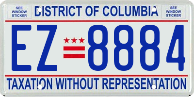 DC license plate EZ8884