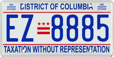 DC license plate EZ8885