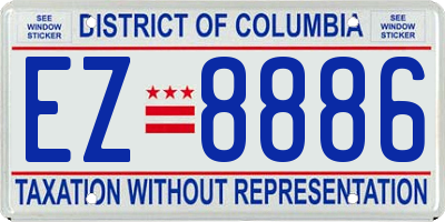 DC license plate EZ8886