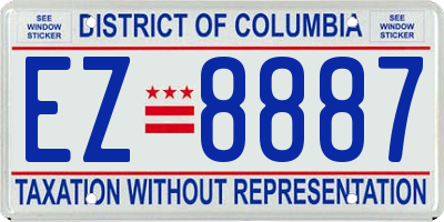 DC license plate EZ8887