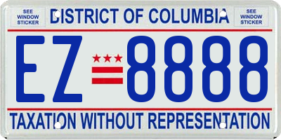 DC license plate EZ8888