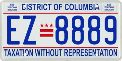 DC license plate EZ8889