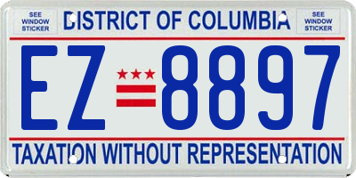 DC license plate EZ8897