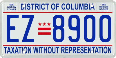 DC license plate EZ8900