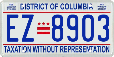 DC license plate EZ8903