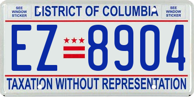 DC license plate EZ8904