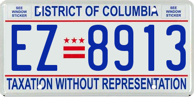 DC license plate EZ8913