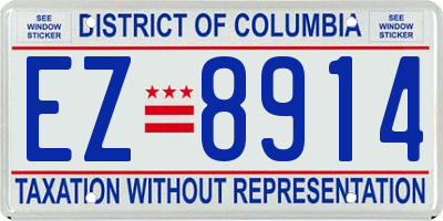 DC license plate EZ8914