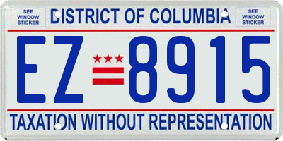 DC license plate EZ8915