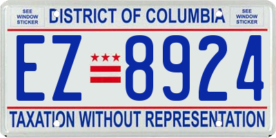 DC license plate EZ8924