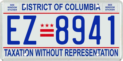 DC license plate EZ8941