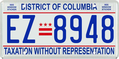 DC license plate EZ8948