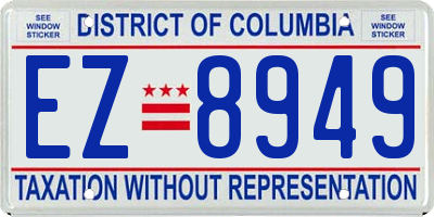 DC license plate EZ8949