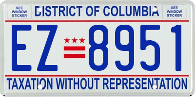 DC license plate EZ8951