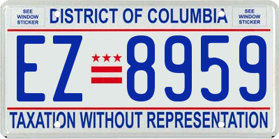 DC license plate EZ8959