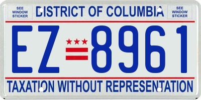 DC license plate EZ8961