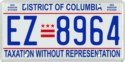 DC license plate EZ8964